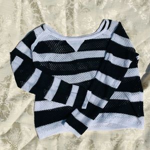 Stripped Fishnet Sweater